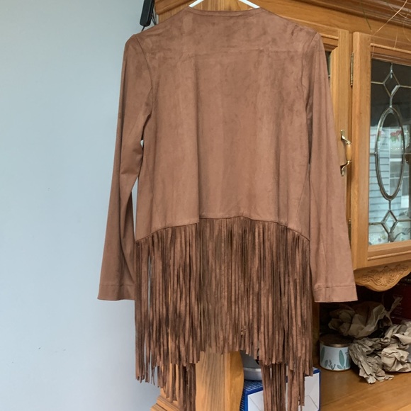 Fringe faux suede drape - Picture 3 of 5